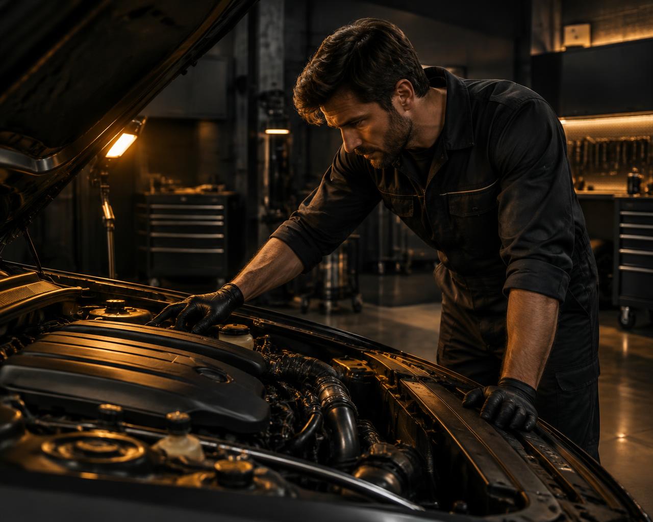 Mehaničar Autoservisa Sabo pri radu